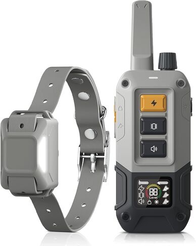 طوق صدمات الكلاب من CanineJoy - طوق تدريب للكلاب بطول 4800 قدم مع جهاز تحكم عن بعد، طوق إلكتروني مقاوم للماء وقابل لإعادة الشحن IPX7 مع 4 أوضاع تدريب، قفل أمان، للكلاب الصغيرة والمتوسطة الكبيرة (7-130 رطل) in Kuwait