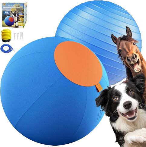Happypaw 3.0 ترقية كرة الرعي للكلاب مقاس 25 بوصة - مقاومة معززة للمضغ ومواد شديدة التحمل، لعبة للكلاب معدات خفة الحركة للرعاة الأستراليين، كولي، تتضمن 5 رقع إصلاح in Kuwait
