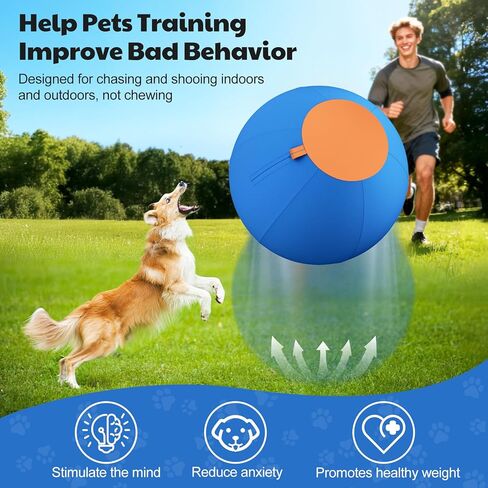 Happypaw 3.0 ترقية كرة الرعي للكلاب مقاس 25 بوصة - مقاومة معززة للمضغ ومواد شديدة التحمل، لعبة للكلاب معدات خفة الحركة للرعاة الأستراليين، كولي، تتضمن 5 رقع إصلاح in Kuwait