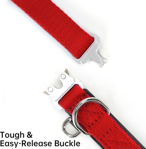 Dog Collar with Leather Airtag Holder, Durable & Comfortable, Anti-Loss Locator Collar for Small/Medium Dogs - Ideal for Daily Walks and Outdoor Adventures- Red (L) in Kuwait