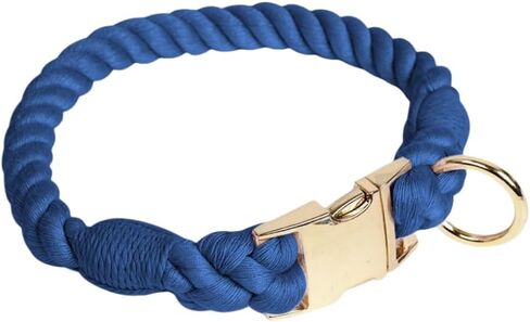 Quick Release Braided Cotton Dog Collar-Handmade Soft Rope Collar with Easy Snap Buckle for Small Medium Large Dogs(Macaron,S) in Saudi Arabia