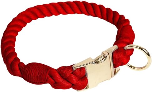 Quick Release Braided Cotton Dog Collar-Handmade Soft Rope Collar with Easy Snap Buckle for Small Medium Large Dogs(Macaron,S) in Saudi Arabia