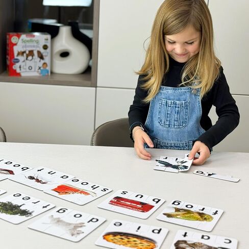 The Learning Journey: Match It! - Spelling - 20 Piece Self-Correcting Spelling Puzzle Three and Four Letter Words Montessori Learning Girl Boys Gifts Ages 4,5,6,7,8-Year-Olds - Award Winning Toys in Saudi Arabia
