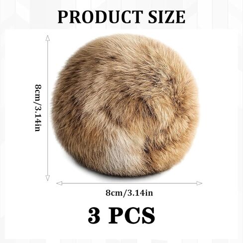 3 PCS Fake Rabbit Fur Ball Cat Balls, Fake Rabbit Fur Balls for Indoor Cats, Cat Kick Balls for Bunny Kicks and Interactive Play, Multi-Cat Household Rotation for Cats with Spiritual Motivation in Kuwait