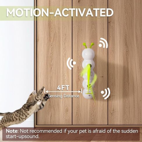 ALL FOR PAWS Interactive Cat Toy, Automatic Fluffy Tail Cat Toy for Indoor Cats, Motion Activated Electric Cat Toy, Self Play Cat Teaser Wand for Kittens Bored Cats, Suction Cup, USB Rechargeable in Kuwait