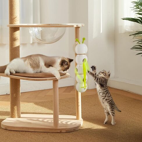 ALL FOR PAWS Interactive Cat Toy, Automatic Fluffy Tail Cat Toy for Indoor Cats, Motion Activated Electric Cat Toy, Self Play Cat Teaser Wand for Kittens Bored Cats, Suction Cup, USB Rechargeable in Kuwait