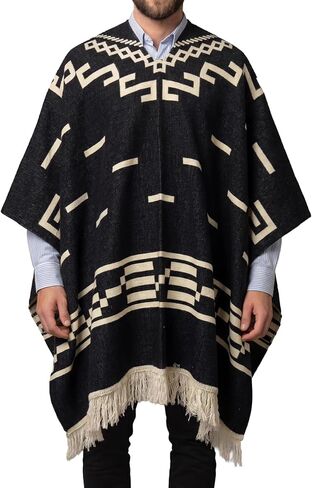 Poncho Handmade Alpaca Wool – Traditional Andean Artisan Clothing, Warm & Stylish Unisex Cape for Winter and Gifts in Saudi Arabia