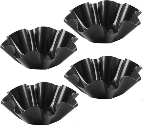 4Pcs Tortilla Maker Nonstick Taco Shell Maker Salad Bowl Carbon Steel Baking Molds for Kitchen(Eight Petal Thickening) in Kuwait