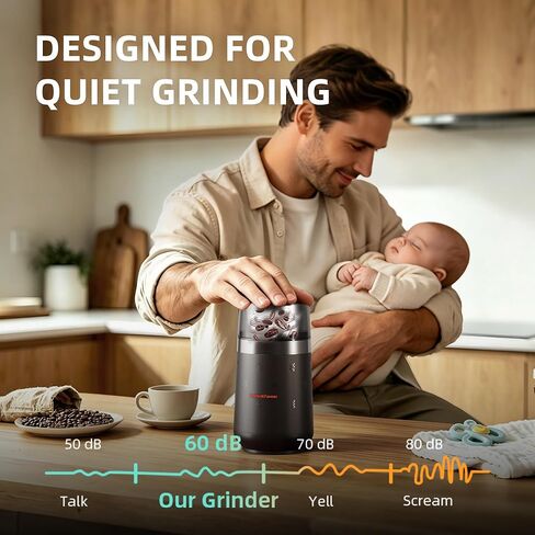 Spider Farmer Coffee & Spice Grinder, Electric with Removable Stainless Steel Bowl, 70g Capacity for Beans, Spices, Nuts in Kuwait