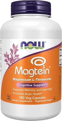 NOW Supplements Magtein, Magnesium L-Threonate, Cognitive Support*, 180 Veg Capsules in Saudi Arabia