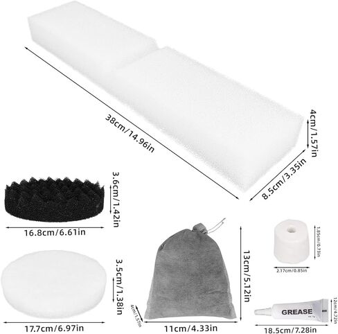 21pcs Aquarium Filter Media Kits for Fluval FX4/FX5/FX6 Canister Filters, Include Bio-Sponge Blocks, Sponge Pads, Ceramic Rings, Activated Carbons, Silicone Lubricant & Mesh Bags in Kuwait