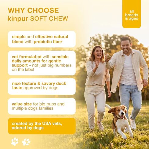 Dog Anal Gland Chews – No Scoot for Dogs with Pumpkin for Dogs, Fiber & Prebiotics – Anal Gland Support, Dog Probiotics for Digestive Health & Dog Digestive Support – 180 Duck Chews in Kuwait