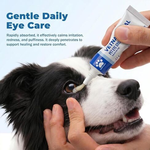 Pet Eye Health for Dogs, Cats, Cattle, Sheep, Horses Birds and Puppies, Kitten - 1 Tube, Sterile, 3.5g Tube, for Animal Use in Kuwait