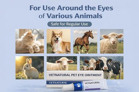 Pet Eye Health for Dogs, Cats, Cattle, Sheep, Horses Birds and Puppies, Kitten - 1 Tube, Sterile, 3.5g Tube, for Animal Use in Kuwait