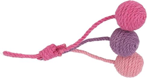Hanging Cat Sisal Ball, Chewable Colorful Interactive Cat Sisal Rope Ball Toy for Pet Indoor (Pink Rose Purple) in Kuwait