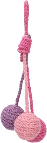 Hanging Cat Sisal Ball, Chewable Colorful Interactive Cat Sisal Rope Ball Toy for Pet Indoor (Pink Rose Purple) in Kuwait