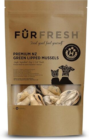 Freeze Dried New Zealand Green Lipped Mussels Healthy Dog & Cat Treats - Single Ingredient, No Artificial Colours, Additives, or Preservatives | Omega-3 | Joint & Hip Health | Grain Free in Kuwait