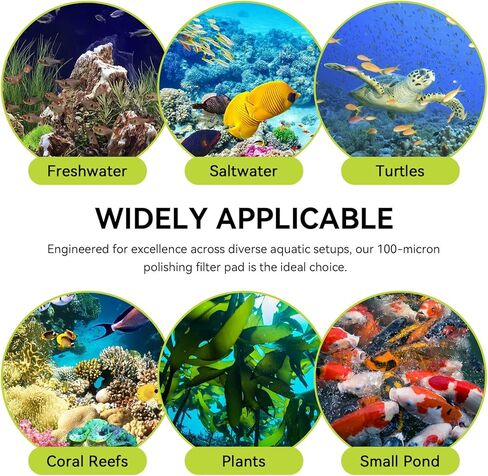 Aquarium Polishing Filter Pad, 100 Micron Water Polishing Pad for Fish Tank Filters, 24" x 36" Cut to Fit Filter Floss for Aquarium Sump Filters Fish Pond, Filter Media Pad for Crystal Clear Water in Kuwait