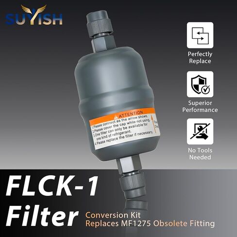 مجموعة تحويل الفلتر FLCK-1 لـ Ro-bi-nair Promax RG3/RG6 تستبدل MF1275 بخرطوم مقوى مجعد 8 جوانب وفلتر 100343 ذكر/ذكر in Kuwait