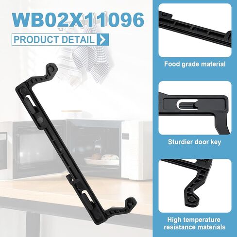 مزلاج باب فرن الميكروويف WB02X11096 متوافق مع أجهزة الميكروويف GE، استبدال خطاف مزلاج باب الميكروويف لـ AP3682051 1084749 AH952070 EA952070 PS952070 WB2X10717 in Kuwait