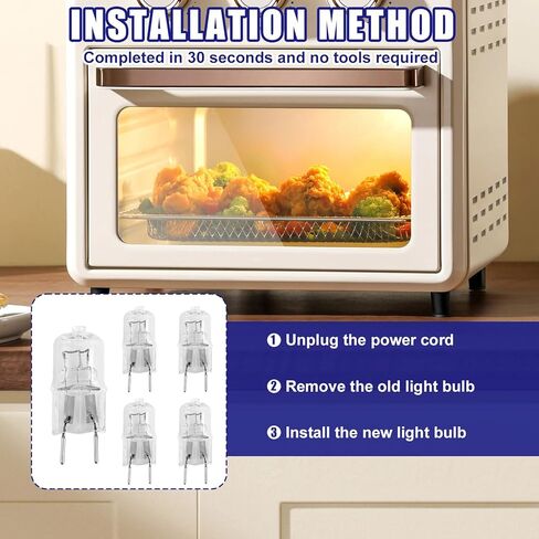 5pcs Microwave Halogen Light Bulbs 130V 50W, Bright Replacement Microwave Oven Bulb Compatible with GE CVM DVM HVM JNM Series, Replaces WB08X10051 WB25X21248 WB02X35488 and More in Kuwait