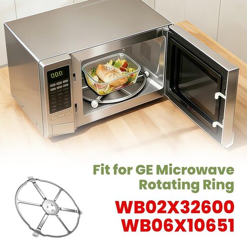 WB02X32600 WB06X10651 Microwave Rotating Ring for GE JT3800SH8SS ZSB9131N1SS ZSC1001KSS01, Glass Turntable Tray Support, Replaces 4929164 AP6871921 EAP12709805 in Kuwait