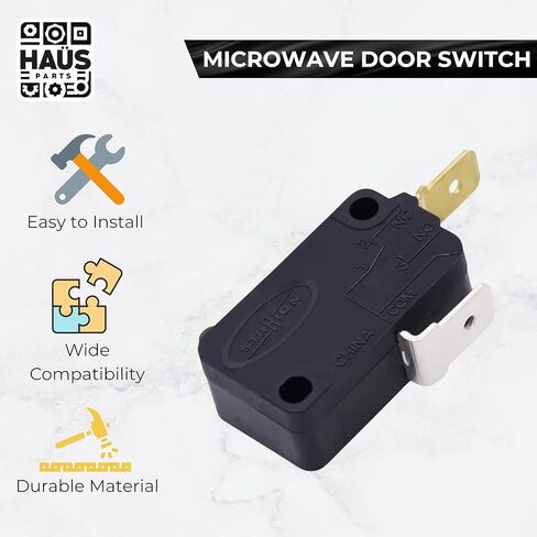 مفتاح باب الميكروويف W10269460 متوافق مع W10727360VP، AP5950105، PS10057151، AMV1150VAB0، TMH16XSD6، GMH3204XVS3، UMV1160CB3، IMH15XVQ2، KHMC1857BSP0 in Kuwait