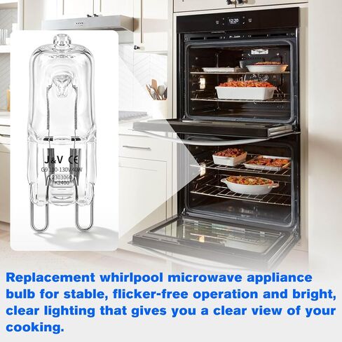 WPW10472384 استبدال لمبة ضوء الميكروويف دوامة، GE، Maytag، مصابيح إضاءة فرن الهواء Jenn W10472384، مصابيح الميكروويف الزجاجية G9 40W - عبوتان in Kuwait