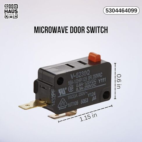 5304464099 Microwave Door Switch – Compatible with Frigidaire, Kenmore, Electrolux – Replaces 5304509459, 5304509460, 5304464098, AP6230614, AP6230615, PS12071303 in Kuwait