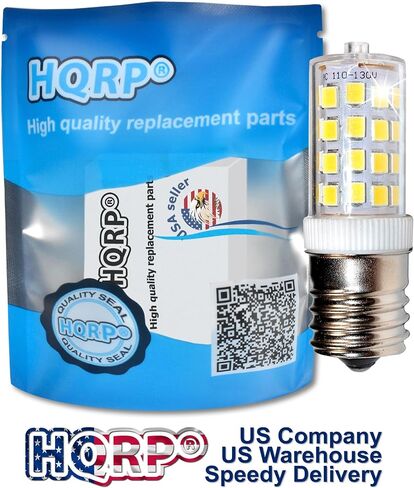 لمبة إضاءة LED قابلة للتعتيم HQRP 110 فولت E17 بيضاء باردة لـ GE General Electric WB36X10003 استبدال لمبة الضوء تناسب ميكروويف Hotpoint/Kenmore/RCA in Kuwait