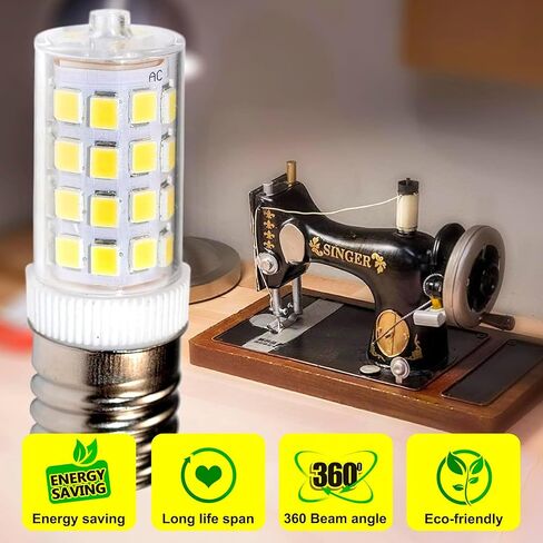 لمبة إضاءة LED قابلة للتعتيم HQRP 110 فولت E17 بيضاء باردة لـ GE General Electric WB36X10003 استبدال لمبة الضوء تناسب ميكروويف Hotpoint/Kenmore/RCA in Kuwait