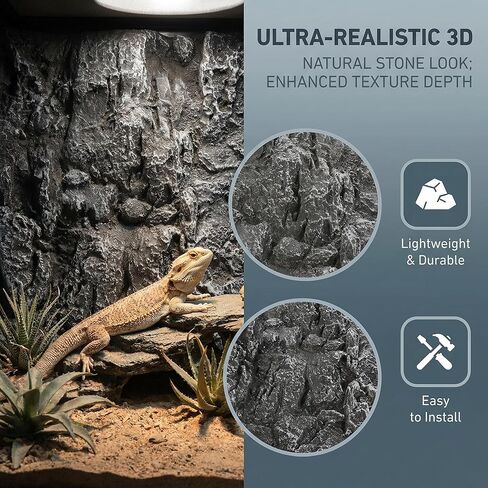 toddmomy روك تررم خلفية 3D خلفيات موائل الزواحف، 17.7x11.8in خلفية الزخرفية للدبابات التنين الملتحي سحلية أبو بريص العنكبوت الحرباء الأسماك السلحفاة in Kuwait