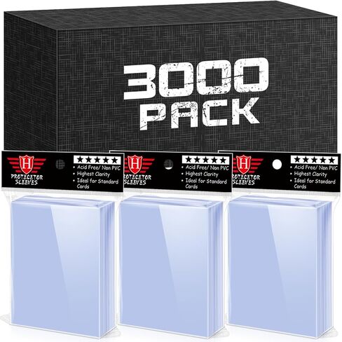 10000 PCS Card Sleeves for Trading Cards, Soft Penny Card Sleeevs Clear Plastic Card Protectors Fit for Baseball Cards MTG Sports Cards Standard Cards (100 Pack) in Saudi Arabia