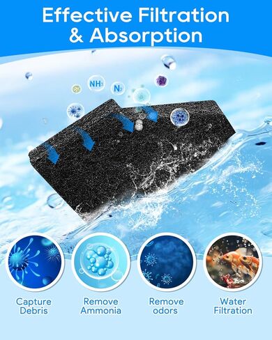 10 Pack Small Aquarium Filter Cartridges Compatible with Aqueon SmartClean Power Filter 15G & for QuietFlow Internal Filter, Replacement Fish Tank Filter Cartridge Small, 3.62 x 2.6 Inch in Kuwait