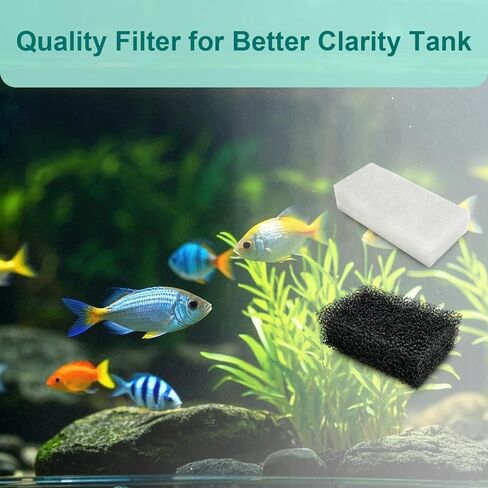 5-Pack Aquarium Filter Media Set Compatible with SYSENCIAGA 1.2 Gallon Desktop Fish Tank 3500 Self-Cleaning Smart Aquarium (Includes 2 Sponge Filters, 2 Foam Filters & 1 Filter Hook) in Kuwait