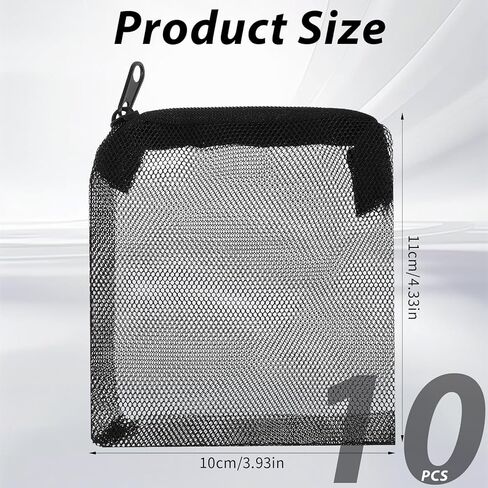 10PCS Aquarium Filter Media Bags, Fish Tank Media Mesh Filter Bags, Reusable Mesh Filters Bag for Activated Carbon, Filter-Stones and Ceramic Rings, Mesh-Net Filters Bag with Zipper (Black, White) in Kuwait