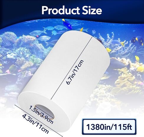 لفة بديلة لـ Reefmat 1200، بطول 115 بوصة × 6.78 بوصة، لفة صوف بديلة عالية متوافقة مع البحر الأحمر، حصيرة دوارة للبحر الأحمر تناسب الترشيح التلقائي للشوائب in Kuwait