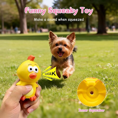 Small Squeaky Dog Toys, 3 Pack Latex Dog Chew Toy Set, Funny Animals Squeaky Balls for Interactive Fetch Play, Soft Rubber Teething Toy for Puppy Small Dogs in Kuwait