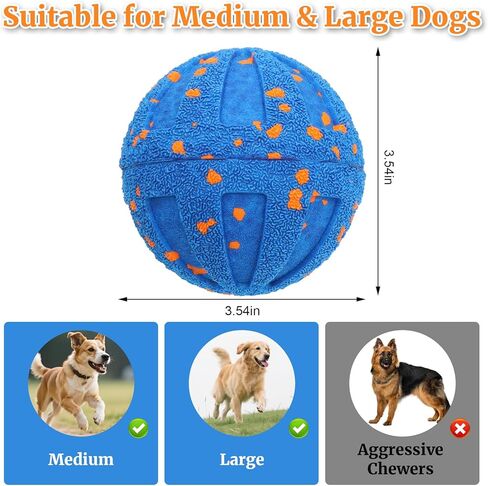Interactive Dog Toys, Automatic Moving Dog Balls Self Rolling Vibrating Bouncing Ball for Dogs Medium & Large E-TPU Smart Dog Toys Stimulating for Boredom-Blue in Kuwait