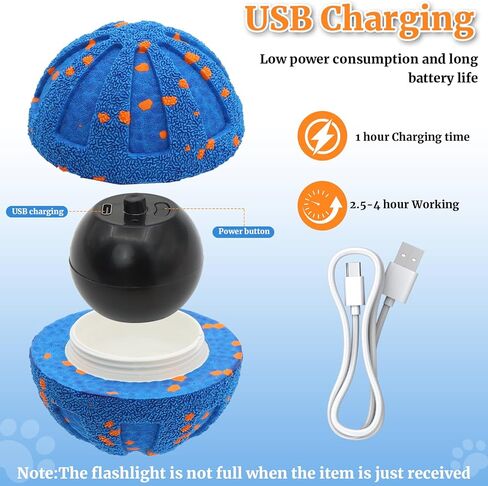 Interactive Dog Toys, Automatic Moving Dog Balls Self Rolling Vibrating Bouncing Ball for Dogs Medium & Large E-TPU Smart Dog Toys Stimulating for Boredom-Blue in Kuwait