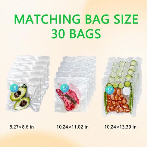 Compact Vacuum Sealer for Food with 30 Reusable Vacuum Bags, Powerful Handheld Wireless Vacuum Sealer Machine, Seal Food 6X Fresh Longer, Portable, Easy-Clean in Kuwait