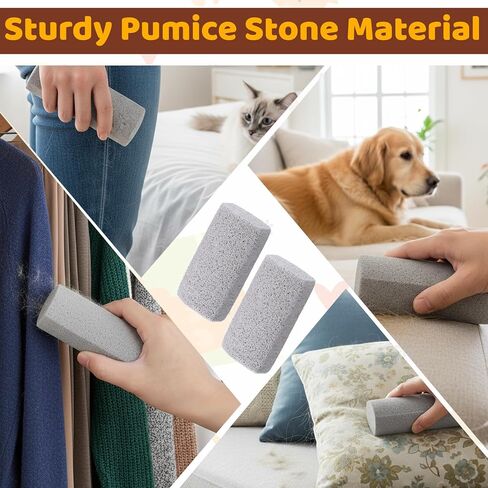 2 Pcs Pet Hair Remover Pumice Stone - pet Hair Removal Tool for Dog Cat Fur Cleaning for Car Interior Couch Furniture Carpet Bedding - Grey Pet Fur Stone 3.94 x 1.97 x 1.38 in in Kuwait