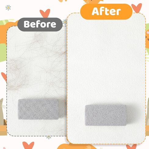 2 Pcs Pet Hair Remover Pumice Stone - pet Hair Removal Tool for Dog Cat Fur Cleaning for Car Interior Couch Furniture Carpet Bedding - Grey Pet Fur Stone 3.94 x 1.97 x 1.38 in in Kuwait