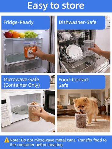 Reusable Wet dog food container for fridge, Dog Food Can Lids Keeps Food Fresh, Easy to Use, Includes Stainless Steel Spoon & Can covers for dog food cans, pet food storage containers in Kuwait