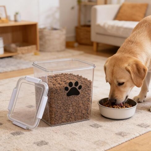 حاوية طعام للكلاب بوزن 20 رطل مع غطاء، صندوق تخزين طعام الحيوانات الأليفة محكم الغلق للكلاب والقطط، حاوية بلاستيكية للكلاب للمطبخ، تحافظ على الطعام طازجًا ومقرمشًا، خالية من مادة BPA in Kuwait