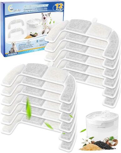 12 Pack Cat Water Fountain Filter Replacement Fit for Elfin E1 Lite 2L/67oz Cat Water Fountain, Dog Water Fountain Filters Replacement Fit for Elfin E1 Lite 2L/67oz, Multilayer Filters System in Kuwait