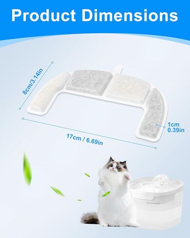 12 Pack Cat Water Fountain Filter Replacement Fit for Elfin E1 Lite 2L/67oz Cat Water Fountain, Dog Water Fountain Filters Replacement Fit for Elfin E1 Lite 2L/67oz, Multilayer Filters System in Kuwait