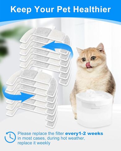12 Pack Cat Water Fountain Filter Replacement Fit for Elfin E1 Lite 2L/67oz Cat Water Fountain, Dog Water Fountain Filters Replacement Fit for Elfin E1 Lite 2L/67oz, Multilayer Filters System in Kuwait