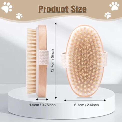 Pjordo Soft Pet Palm Brush for Dog & Cat, Dog Palm Shampoo Brush for Grooming & Cleaning, Handle Brushes for Short & Long Haired Cat, Natural Pet Fur Care Oil for Reducing Shedding, Shining Coat in Kuwait