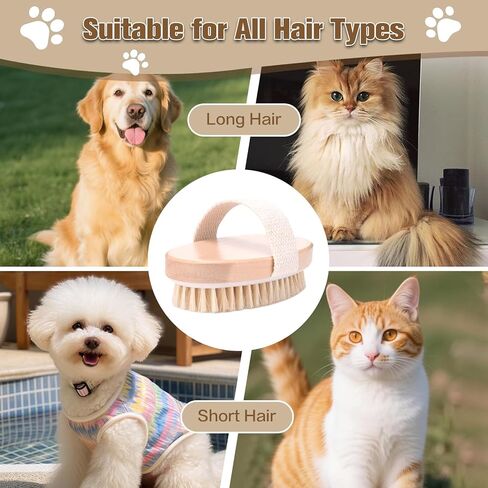 Pjordo Soft Pet Palm Brush for Dog & Cat, Dog Palm Shampoo Brush for Grooming & Cleaning, Handle Brushes for Short & Long Haired Cat, Natural Pet Fur Care Oil for Reducing Shedding, Shining Coat in Kuwait
